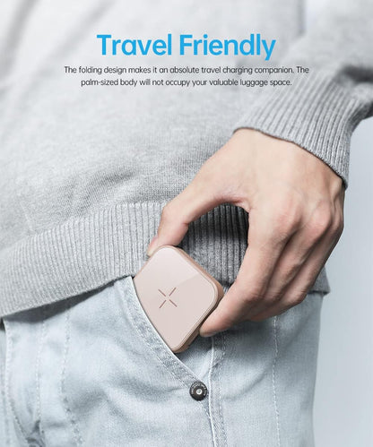 2 in 1 Magnetic Wireless Charger, Folding Dual Fast Magnetic Wireless Charging Station Stand Compatible with Iphone 13/12/ Pro Max/Mini/Apple Watch Se/7/6/5/4/3/2/1